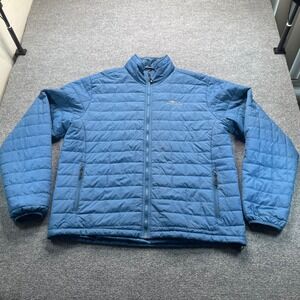 Grundens Puffer Jacket Mens 2XL Blue Quilted Ripstop Full Zip Outdoor